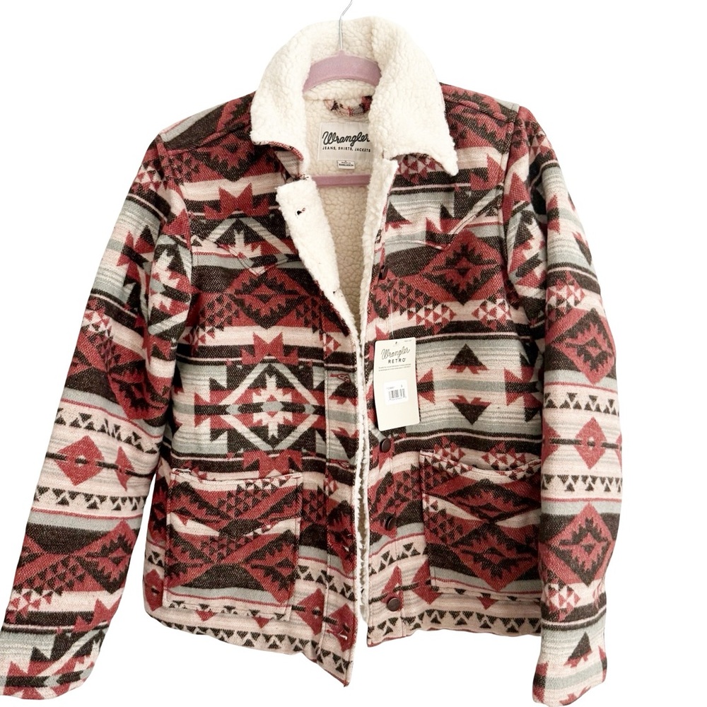 WOMEN'S WRANGLER® SHERPA LINED JACQUARD BARN JACKET